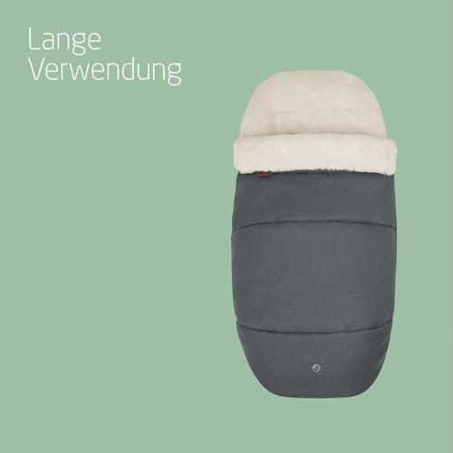 Maxi-Cosi kuschelig weicher 2-in-1 Fußsack, geeignet für alle Maxi-Cosi Kinderwagen, auch als Sitzpolster verwendbar, Twillic Graphite