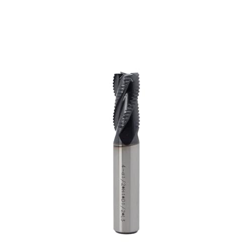 Image of Roughing End Mill JESTUOUS HSS Square Nose 4 Flute Fine Tooth Bit 1 /2 inch Shank Dia. 1 inch Flute Length for Milling Metal Steels,1 Piece
