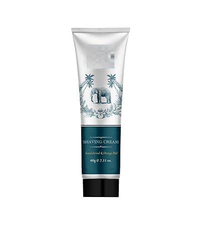 DT Sandalwood & Orange Peel Shaving Cream for Men | Ayurvedic and Natural Shaving Cream For Smooth Razor Glide | 60 g