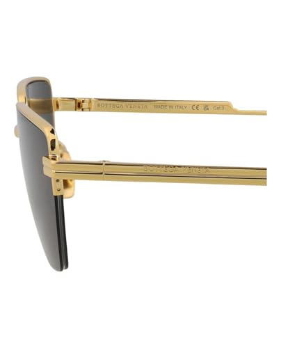 Bottega Veneta Square-Frame Metal Sunglasses4