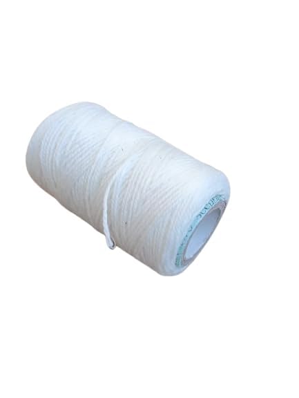 Sorzy Cotton Yarn Roll for Flower Garlands & DIY Crafts – White Thread, 55m per Roll, Pack of 10 4