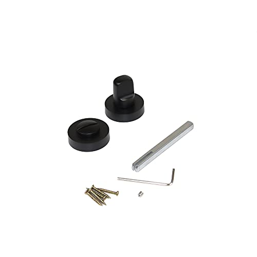 Emuca - Muletilla para puertas correderas de interior, lote de 5 condenas con roseta D.35 mm, zamak, Negro