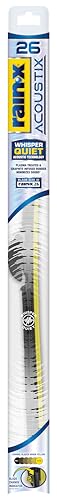 Image of Rain-X Acoustix 26 inch Wiper Blades (Pack Of 1), Whisper Quiet Automotive Replacement Windshield Wipers, Plasma Treated & Graphite-infused Coating for Smooth Performance & Long-lasting Durability