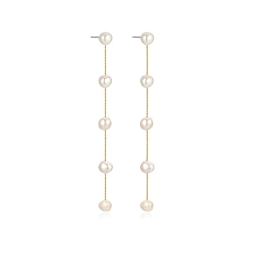 Ettika Gold Earrings For Women. Pearl Earrings, Dripping with Freshwater Pearls Delicate Drop Earrings. Jewelry, 18k Gold Plated4