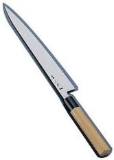 Masamoto Sohonten Honkasumi Tamahiro Steel Buffalo Pattern Slice (Double-edged) 9.4 inches (24 cm) Blade: Tamabiro Steel, Handle: Buffalo Kaku Pattern Japan AMSJ801