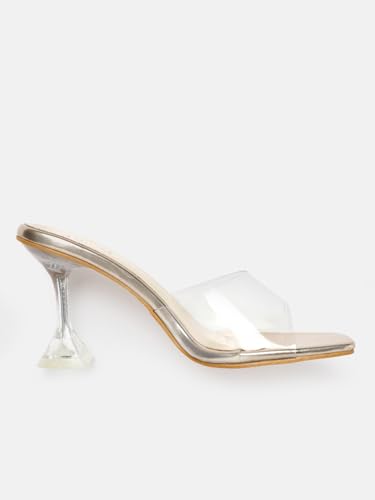 Image of AXIUM Transparent (Clear) Hourglass Heels, 3.5Inch