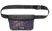 RARE - VICTORIA SECRET PINK BLACK MUTI BLING GLITTER SPARKLE WAIST FANNY PACK SPARKLE BELT BAG - SOLD OUT - ADORABLE