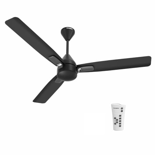 Image of Crompton Energion Caelum 1200mm BLDC Ceiling Fan | Remote & Regulator Control | Multiple Fan Pairing on Remote | BEE 5 Star Rated | High Air Delivery | Low Noise | 4 Years Brand Warranty | Matte Black