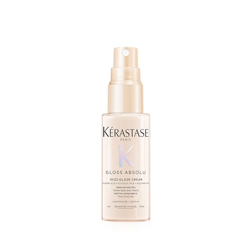 Kérastase Gloss Absolu Frizz-Glaze Cream, Leave-In Conditioner with Heat Protection, Anti-Frizz Styling and Curl Cream for Shine and Smoothness, Haircare for Women, 45 ml
