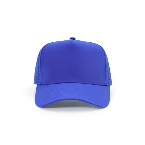 Image of Men Quick Dry Water Resistant 5-Panel Mesh Snapback Baseball Cap Adjustable Hat 22 inch-23.6 inch(56-60cm) for Golf Running Workout - Royal Blue