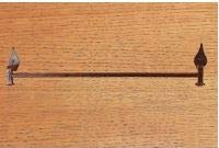 Portasciugamano da bagno singolo forgiato antichizzato, misure 530x100 mm. FT326.50"MADE IN ITALY" Finitura ruggine."LINEA IL FORGIATO".
