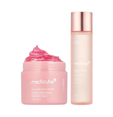 Colágeno medicube Set de Rutina Diaria Tónico Hidrolizado y Crema Gelatina Antiedad