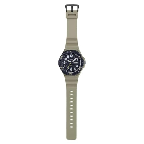 Casio Relógio masculino analógico mostrador preto pulseira de resina MRW-210H-5AVDF., marrom, Marrom