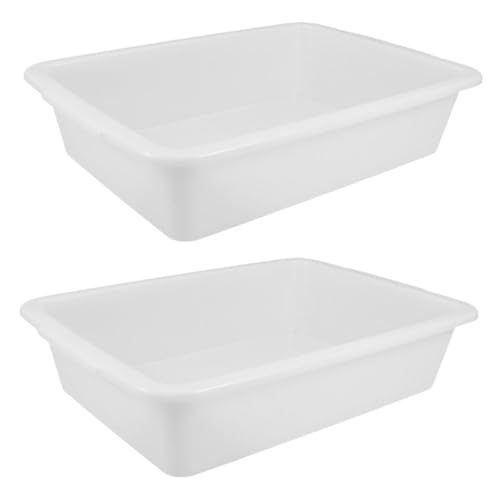 Cabilock Chemical Lab Trays 2 Plastic Storage Plates Spill Containment Multi-Function Trays for Science Lab Pan