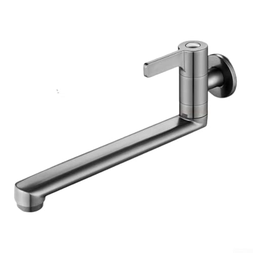 Rubinetto da cucina con manopola singola ruotabile per acqua fredda, design a parete (30 cm)