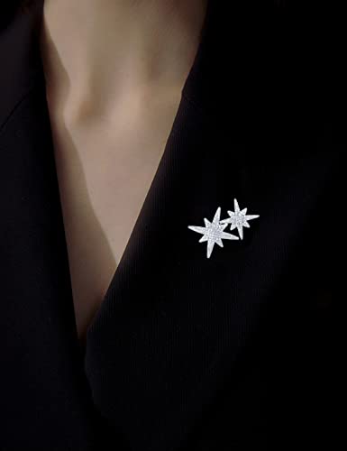 Image of Sparkle Crystal Star of David Brooch Pin Rhinestone Star Bouquet Brooch Pin Lapel Pins Spiritual Brooch Badge