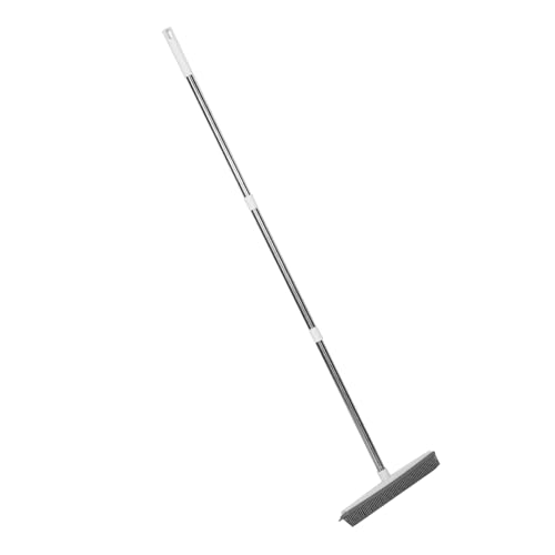 Beavorty Squeegee Mop Push Broom for Hardwood Pet Hair Removal Broom Dog Hair Squeegee for Carpet Fur Sweeper Window Squeegee Pet Hair Remover Broom Squeegee Hair Removal Mop Brooms Pp Grey