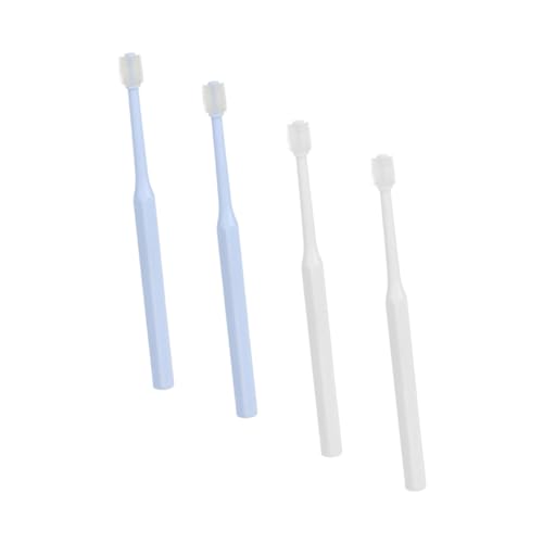 CIYODO Manual Pet Toothbrush 4 Pack for Cats Dogs Long Handle Soft Bristles Easy to Use Fit for Small Pets