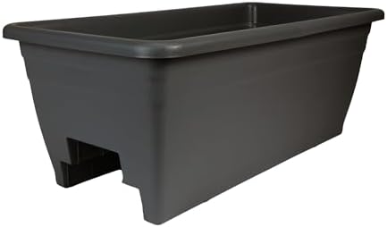 The HC Companies 24 Inch Deck Rail Planter Box with Drainage Plug...