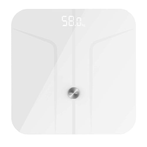 Cecotec Báscula de baño Surface Precision 9750 Smart Healthy. Función Bioimpedancia, Conectividad Bluetooth, 10 Parámetros, Superficie de vidrio templado