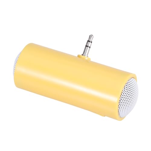 SHINEOFI Altavoz Portátil Mini Estéreo con Cable para Teléfono y Tablet Sin Batería Compacto y Ligero Amarillo
