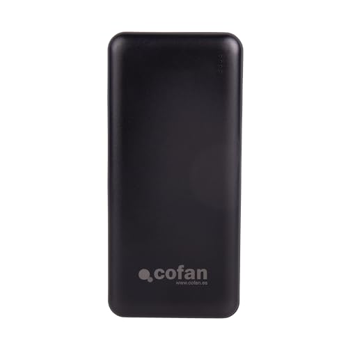Cofan Power Bank 10000 mAh 20 W con USB-A y USB Tipo C, Batería Externa portátil de polímero de Litio, Carga rápida, Protección múltiple y Control Inteligente