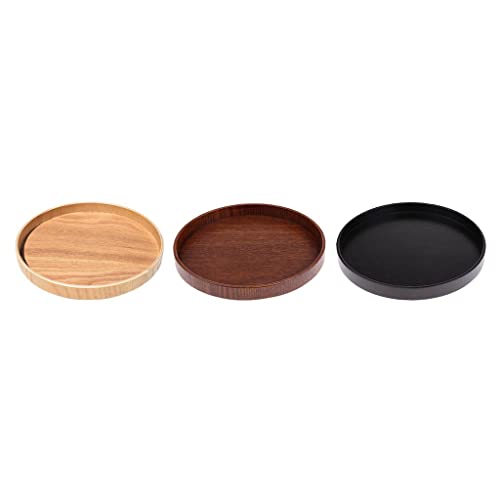 Plateau de service rond en bois : assiette de cuisine idéale - 7