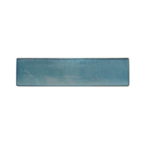 Plato sushi rectangular de cerámica azul miniatura 1