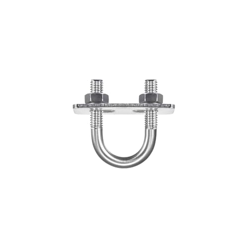 Unifizz Round U-Bolt,2 Set 304 Stainless Steel M8 U Bolts 27mm(1.06") Inner Width 52mm Length with Nuts and Frame Plate for Automobiles Boat Trailer