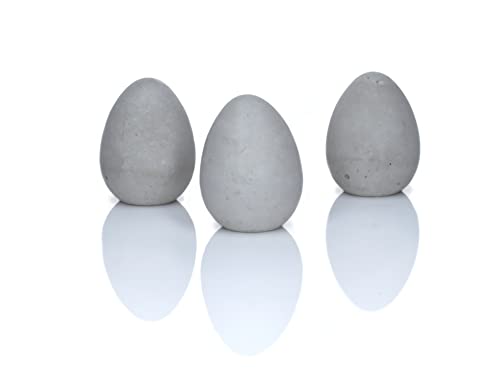 Ostereier Set 3tlg. aus Beton (ohne Blattmetall, hellgrauer Beton)