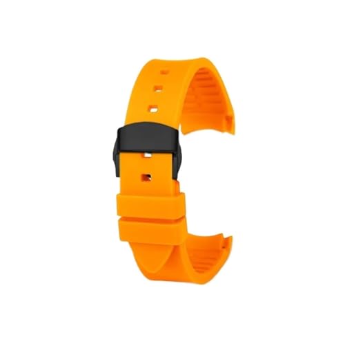 20/22mm �X�|�[�c�h���A�[�N�}�E�X �V���R�[�����v�o���h TIMEX Expedition T49963 T49905�p (�I�����W-�u���b�N�A22mm)