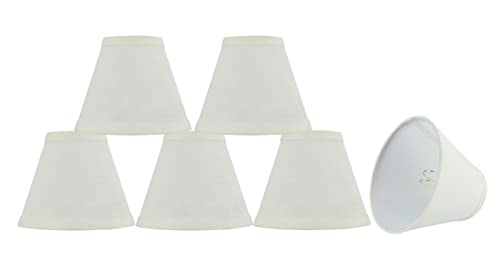 Image of Aspen Creative 32110-6A, Hardback Empire Clip-On Chandelier Lamp Shade, Off-White, 3 inch Top x 6 inch Bottom x 5 inch Slant Height, Set of 6