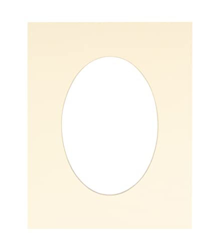 CountryArtHouse Textured Cream Acid Free 6x9 Oval Picture Frame Mat with White Core Bevel Cut for 4x5 Pictures - Fits 6x9 Frame - Pack of 1 Matboard Show Kit with Acid Free Backing & Clear Bag
