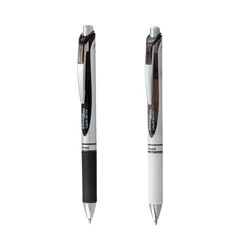 Pentel EnerGel RTX y Pearl Bolígrafo Gel Líquido Retráctil 0.7mm Negro 8 Unidades miniatura 2