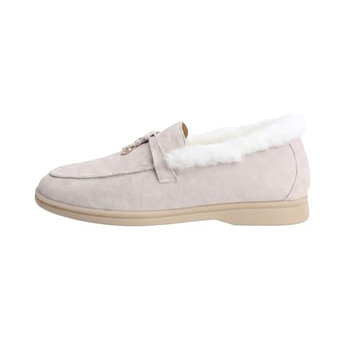 Image of Women's Summer Charms Suede Loafers - Premium Sheepskin Unlined Upper,Classic or Styles with Metal Detail for Casual, Office, Travel & All Day Wear