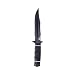SOG Tech Bowie Fixed Blade S10B-K - Black TiNi 6.4"" AUS-8 Blade, Rubber Handle with Stainless Cross Guard, Kydex Sheath