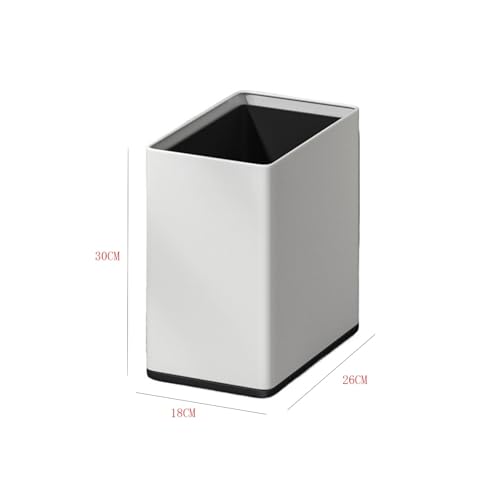 Caneca de Basura Cuadrada de Acero Inoxidable Blanca miniatura 2