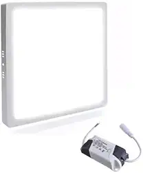 Luminaria Painel Led Plafon de Sobrepor Quadrada 25w Luz Branco Quente 3000k Slim Borda Fina 28x28cm Iluminação Casa