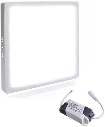 Luminaria Painel Led Plafon de Sobrepor Quadrada 25w Luz Branco Quente 3000k Slim Borda Fina 28x28cm Iluminação Casa
