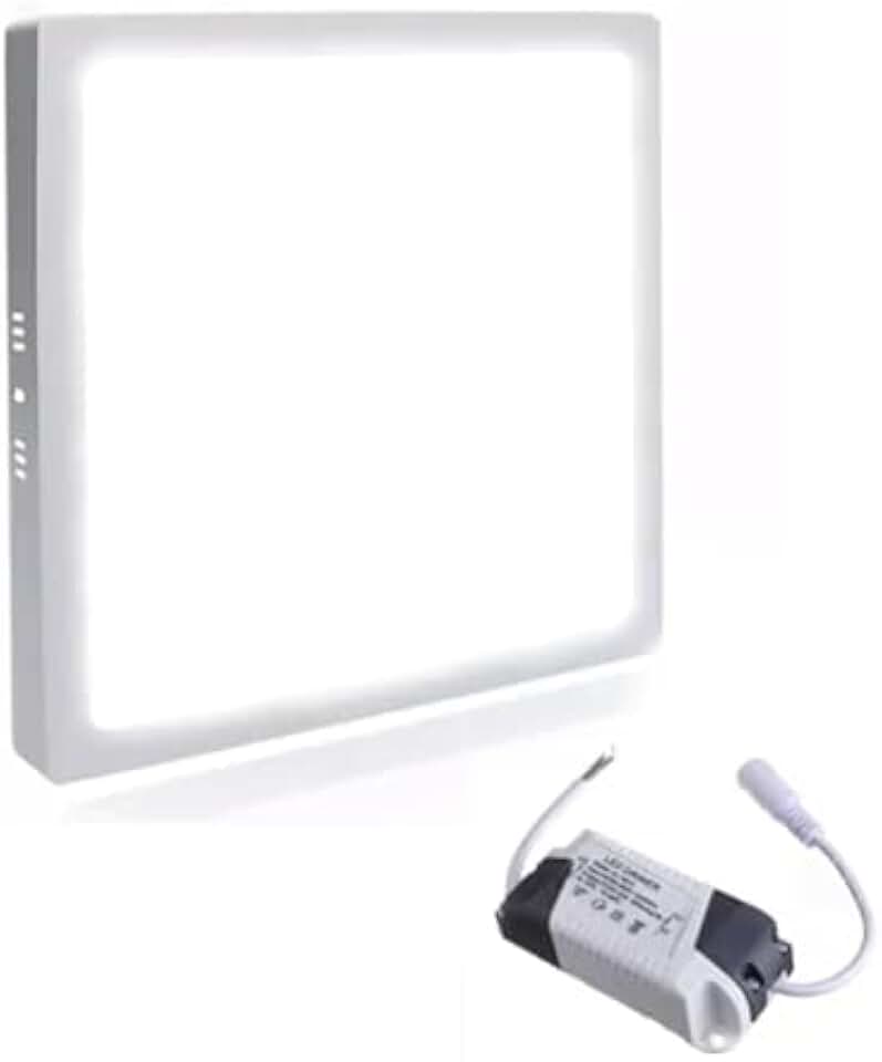 Luminaria Painel Led Plafon de Sobrepor Quadrada 25w Luz Branco Quente 3000k Slim Borda Fina 28x28cm Iluminação Casa