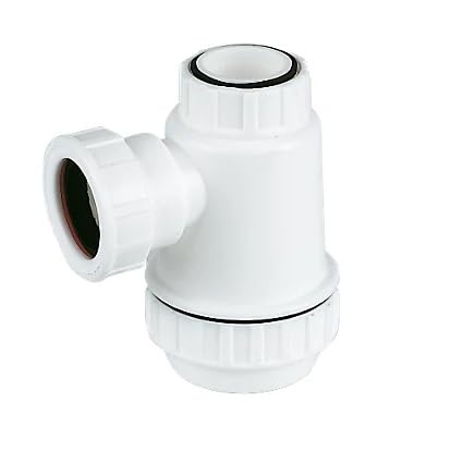 Image of Shallow Bottle Trap White 40MM, Compression Connection, Polypropylene Construction, 1 in Pack