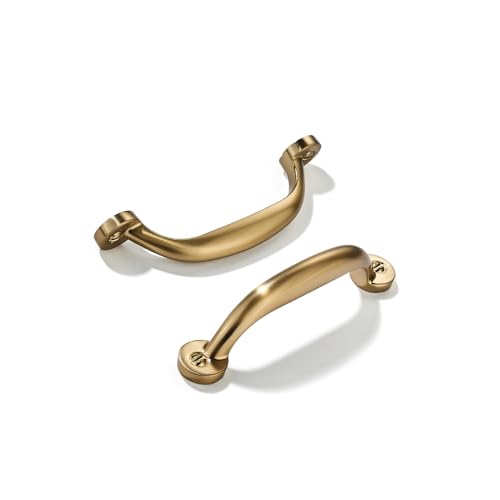 CABDM 10 Pack 3 inch Hole Center Champagne Bronze Cabinet Pulls - Heavy Duty Solid Drawer Honey Bronze Hardware Handles Kitchen Vanity Bathroom Handles