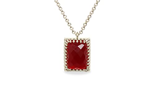 Collier de Grenat en Or Artisanal | Véritable Pierre de Naissance