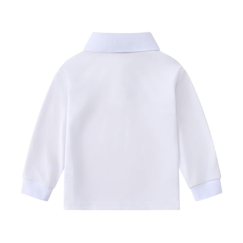 Boys Girls Long Sleeve Polo Shirts Kids School Uniform Golf Shirts Solid Color Polo T-Shirts 2-15 Years 02