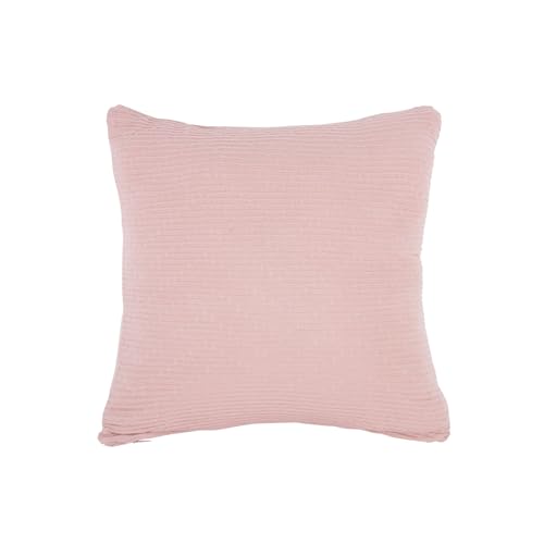 Present Time Coussin Zigzag - Rose - 45 x 45 x 15 cm - Coton - Coussin décoratif pour canapé - Coussin pour salon