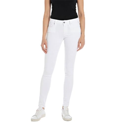 Replay Jeans med skinny fit för kvinnor, New Luz Hyperflex Colour Xlite, 120 vit, 23W x 28L