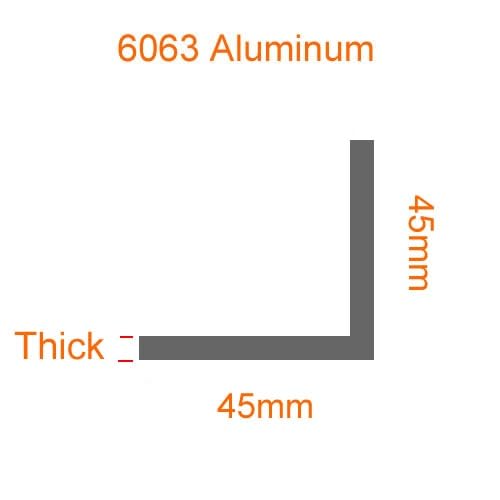 JALYKA 1PC 40x40 40x50 40x60 40x80 40x100mm 6063 Right Angle Aluminum L-Shaped Aluminum Alloy Aluminum Edging Triangle Profile (Color : 45x45mm, Size : 245MM_Thick 5MM)