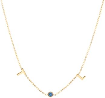 SilveristicJewelry 925 Sterling Silver Birthstone Initial Necklac...