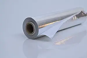 Polaris fox Paper Foil for Food Wrapping 1KG - Paper Foil with Aluminum Coating (White Paper on one Side and Aluminum on The Other Side) Width 285mm , 1KG foil Paper
