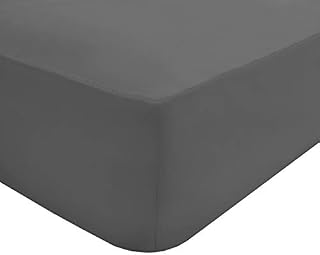 Sleepdown Extra Deep Fitted Sheet 32cm Pocket Easy Care Non-Iron Super Soft Polycotton Bedsheet Bedding Bed Linen - Single - Grey